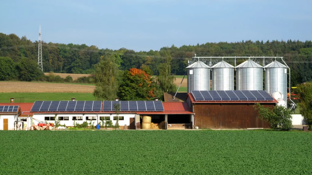 panneaux solaires photovoltaiques sur ferme